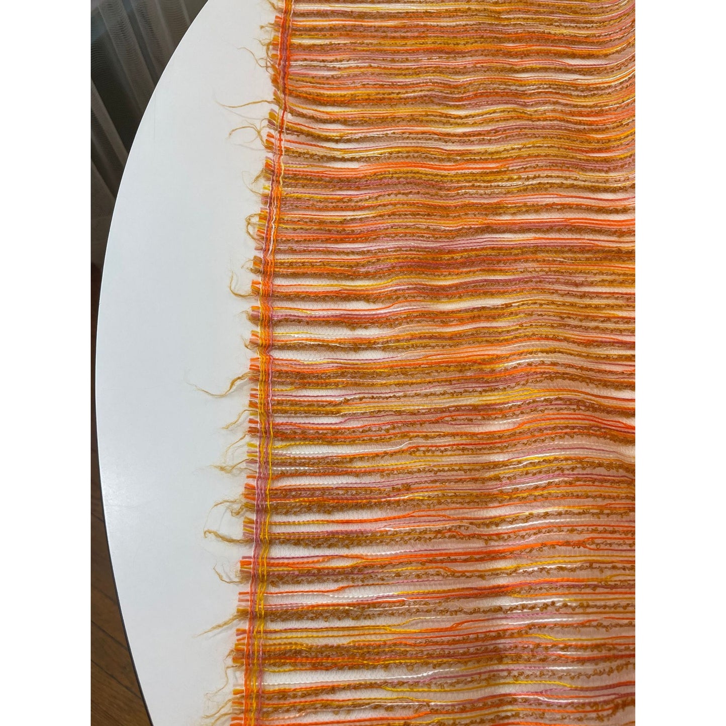 Vintage 70s orange woven mesh panel