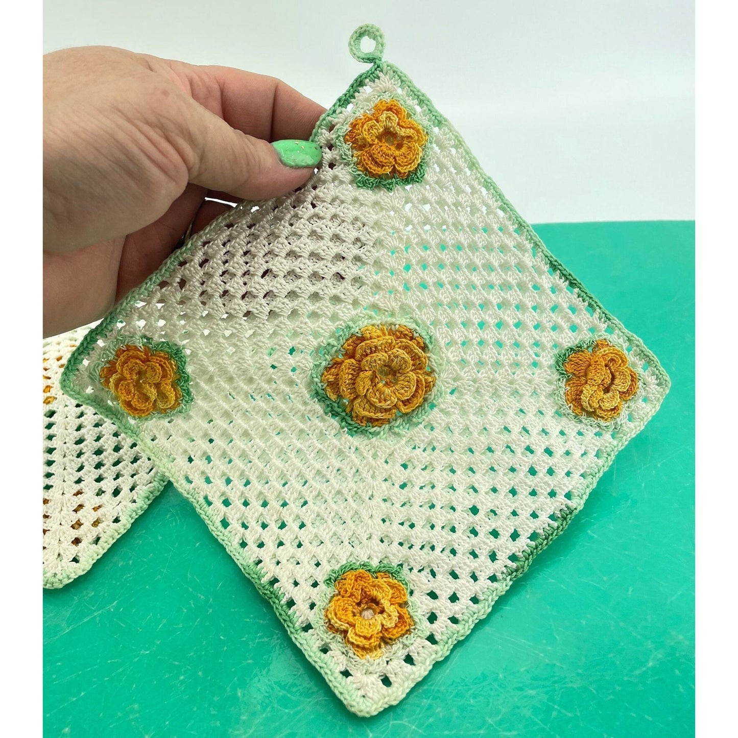 Vintage 60s crochet potholders