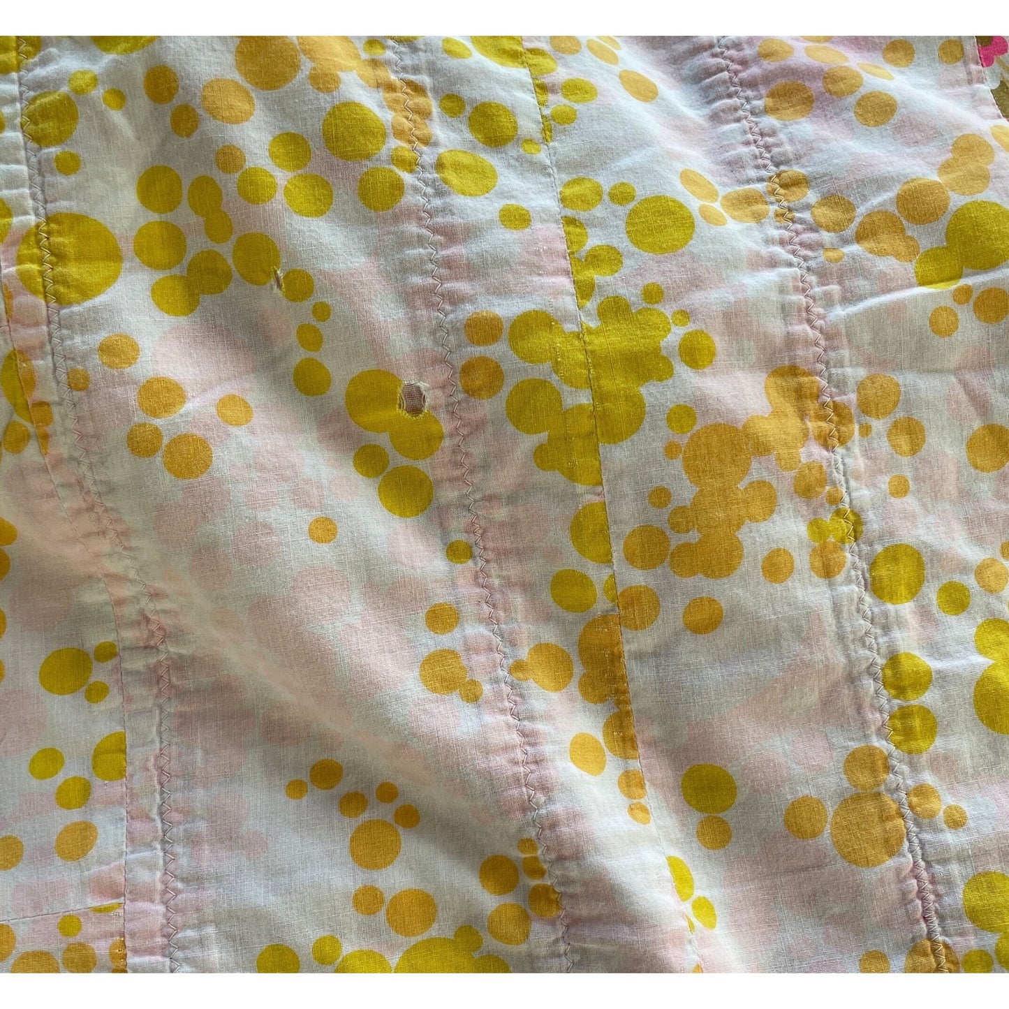 Vintage 70s handmade quilt, twin size