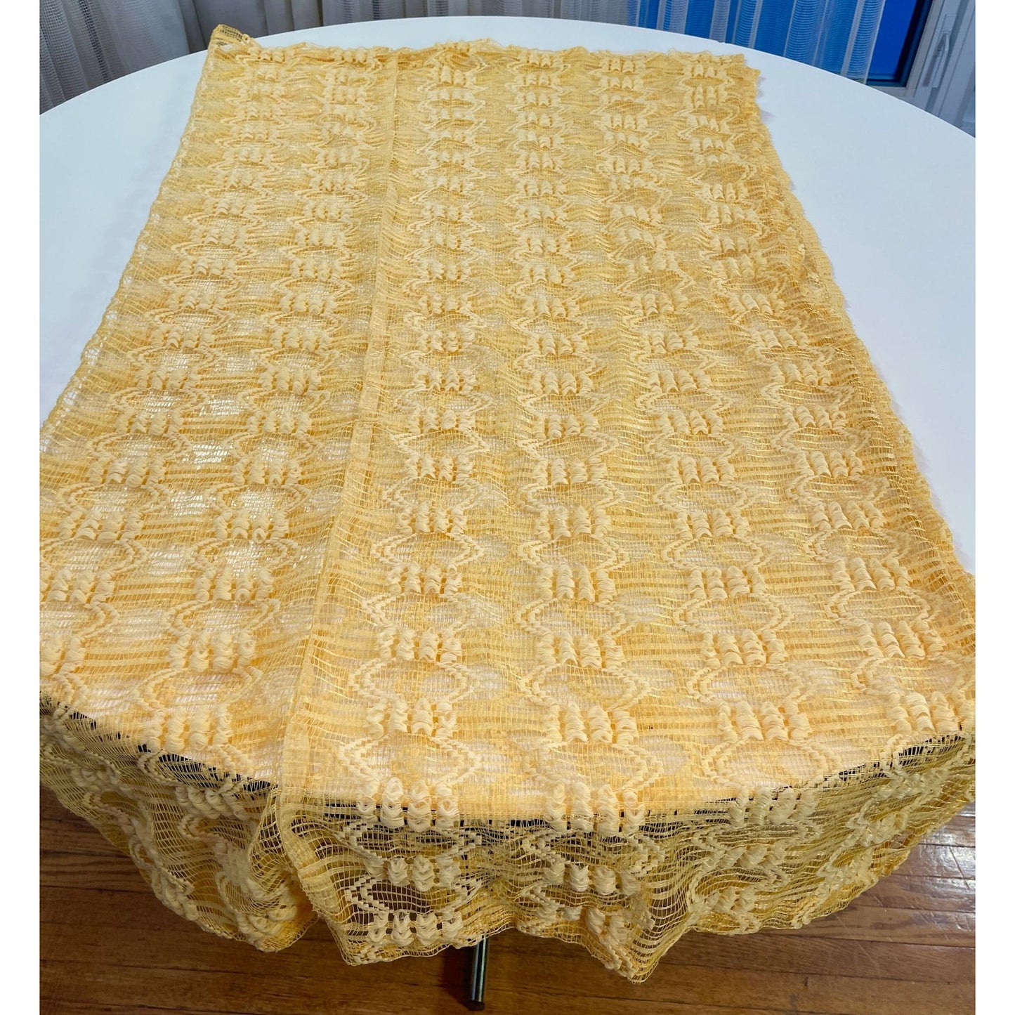 Vintage 70s yellow short mesh panel