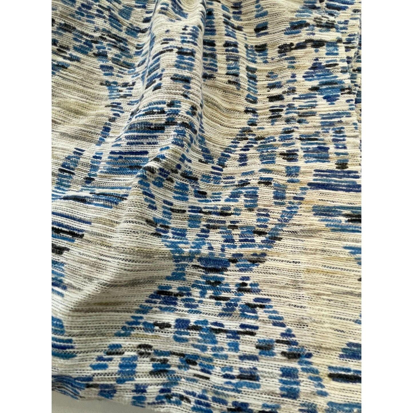 Vintage 70s blue pleated curtains