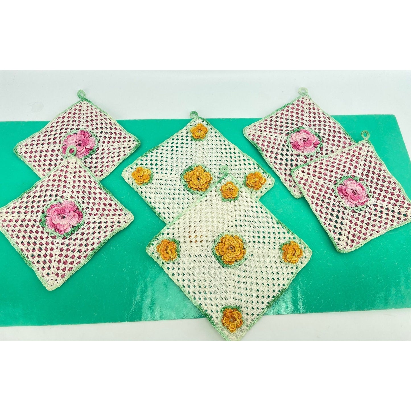 Vintage 60s crochet potholders