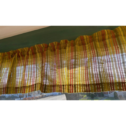 Vintage 60s valance, yellow orange stripes