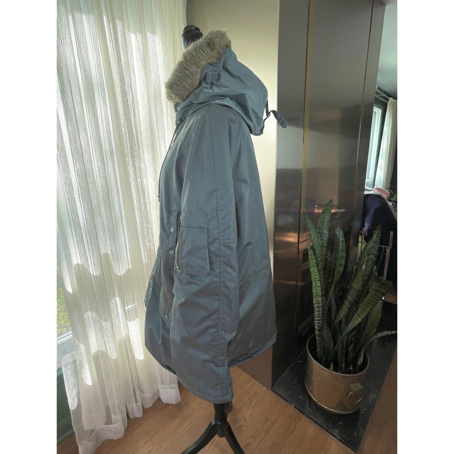 Vintage 70s parka, grey hooded winter jacket, Sears Men's