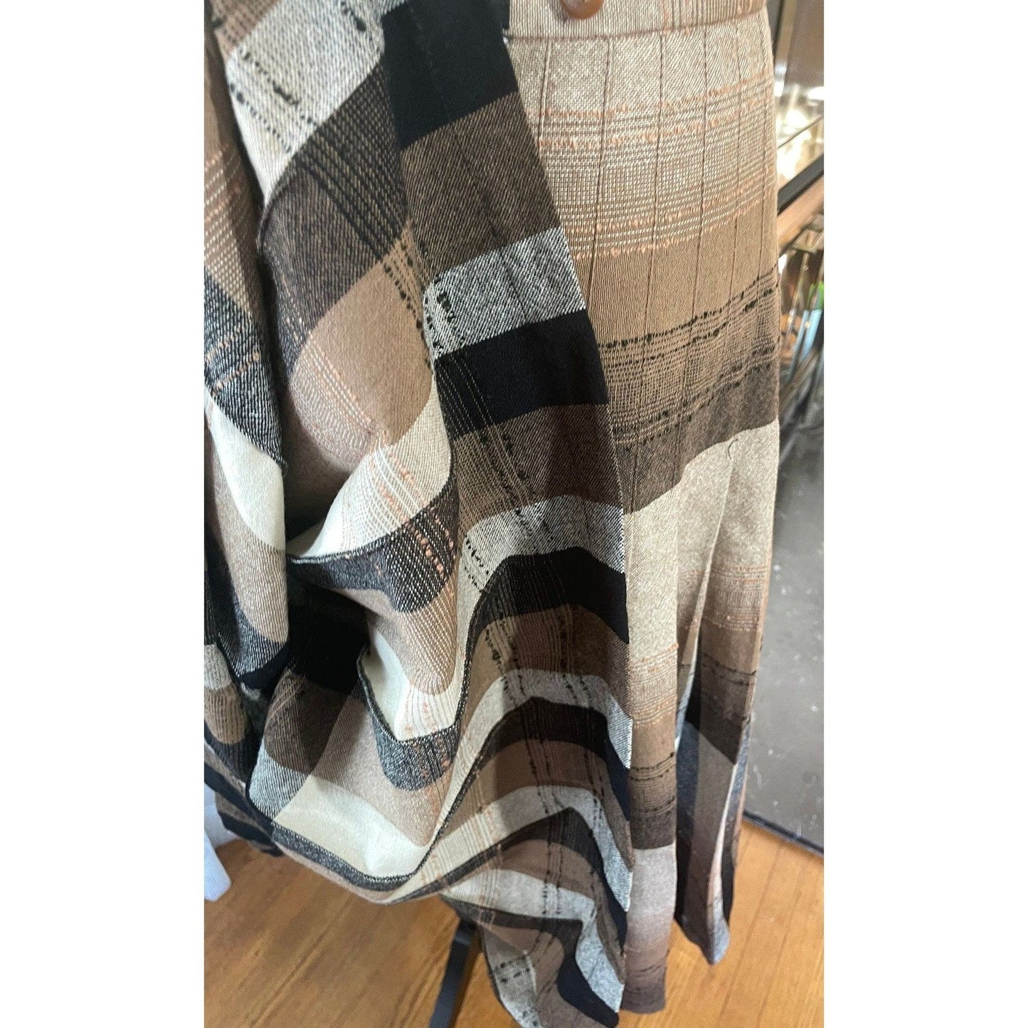 Vintage 80s wool pleated plaid skirt, Highland Queen made in Canada, reversible