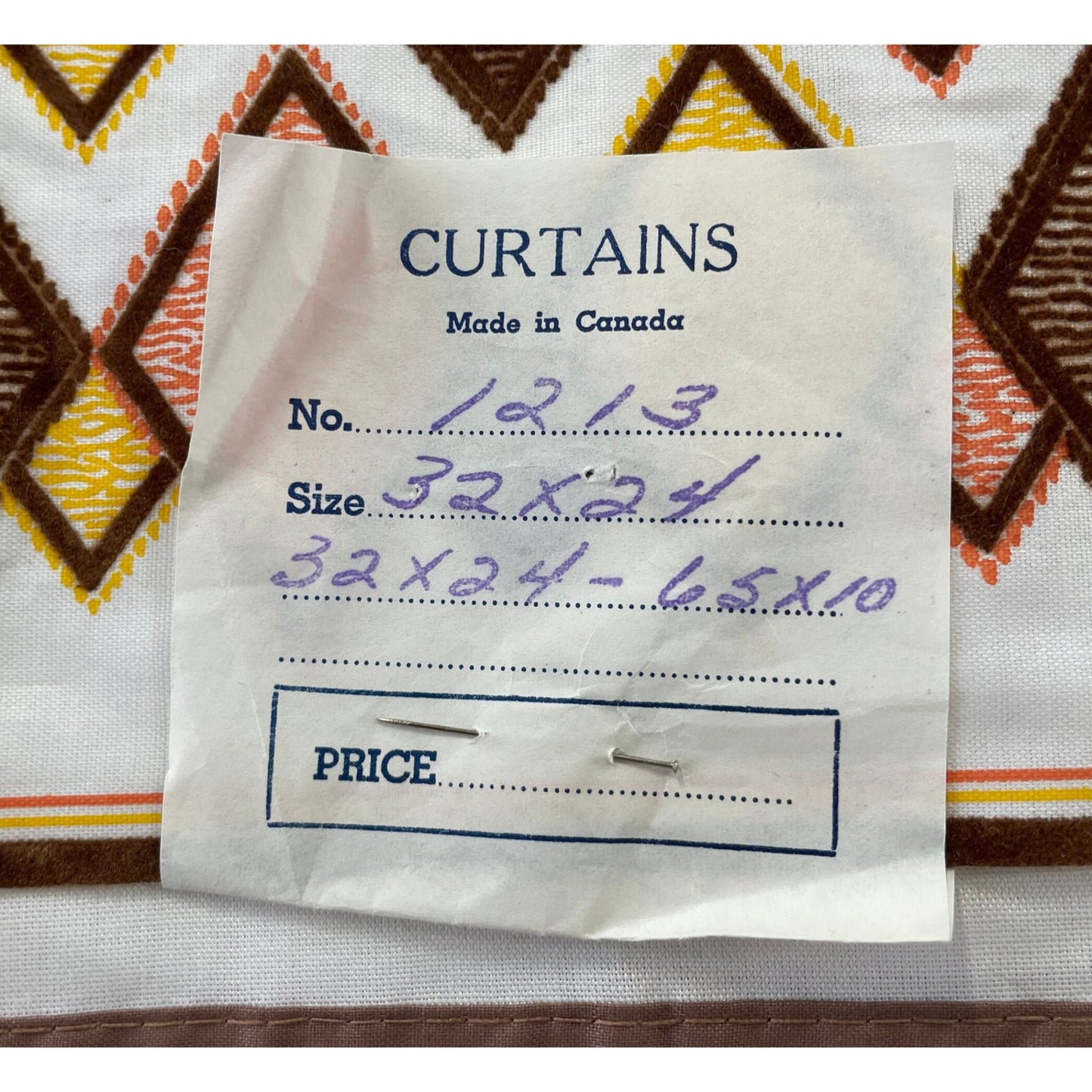 Vintage 60s short curtain, flocked fabric