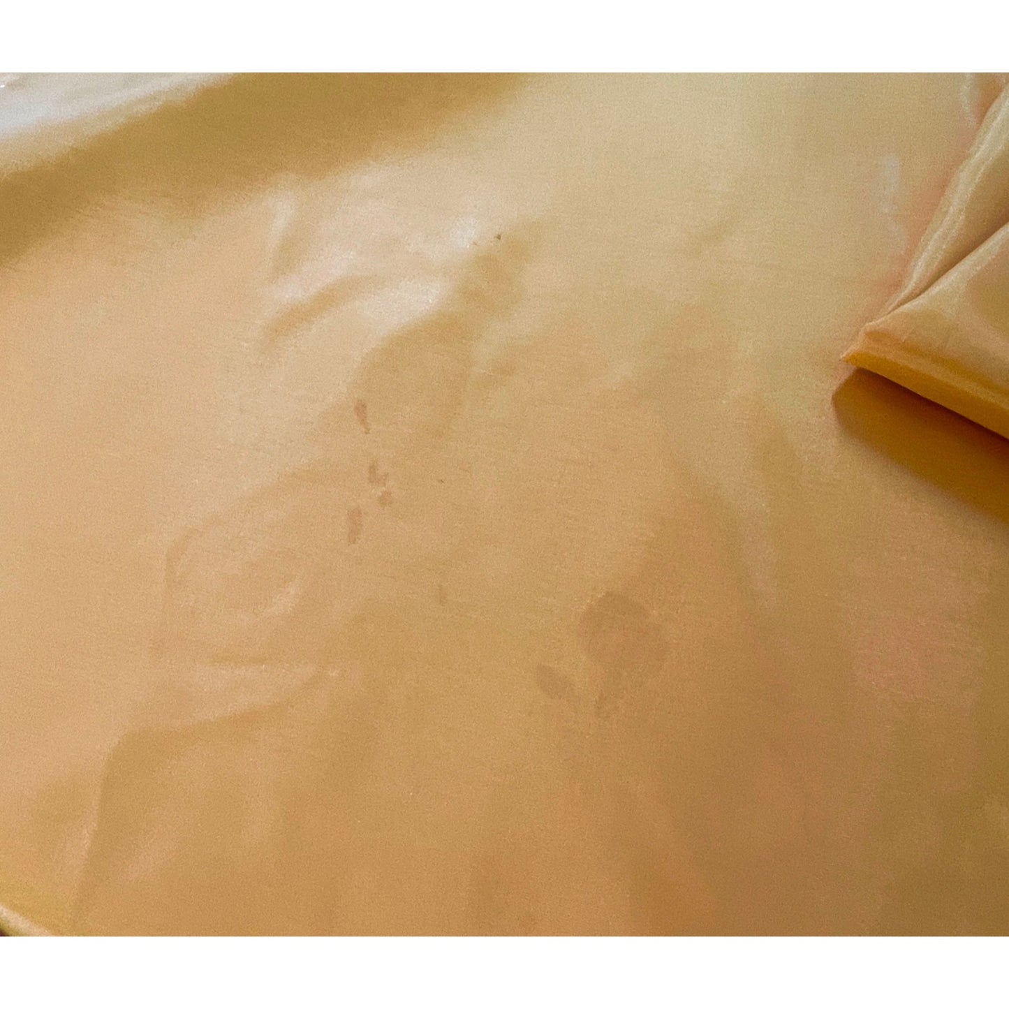 Vintage 60s pleated curtain, golden yellow, sheer