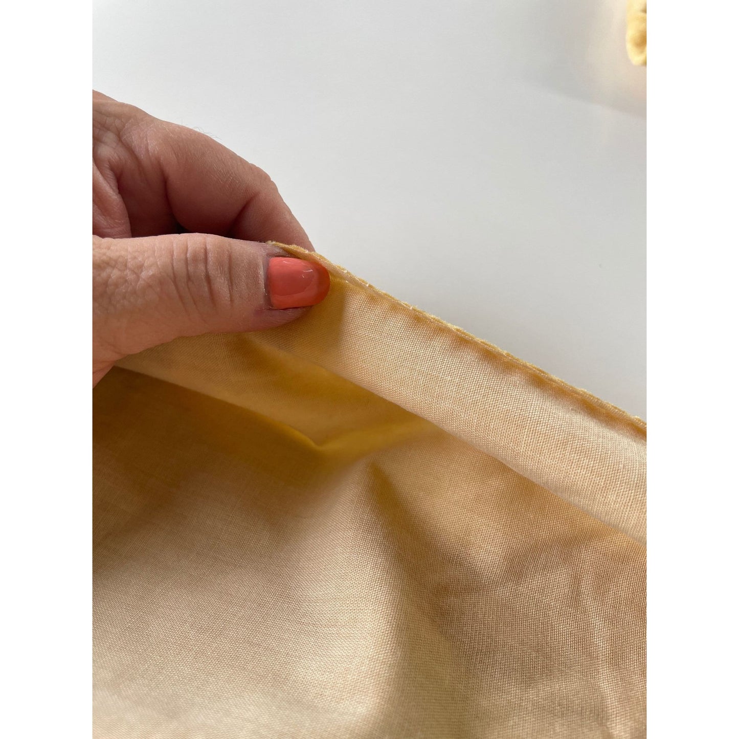 Vintage 70s yellow velvet pleated curtains