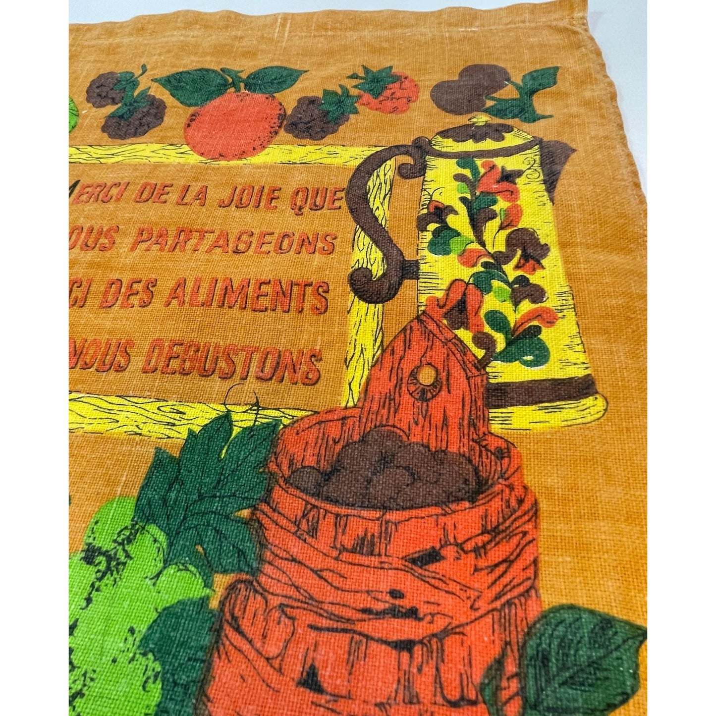 Vintage 1979 bilingual calendar tea towel