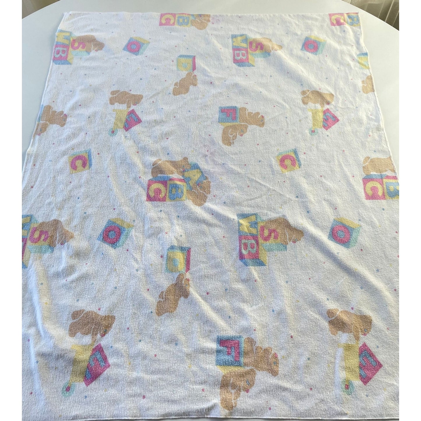 Vintage 70s flannel baby blanket