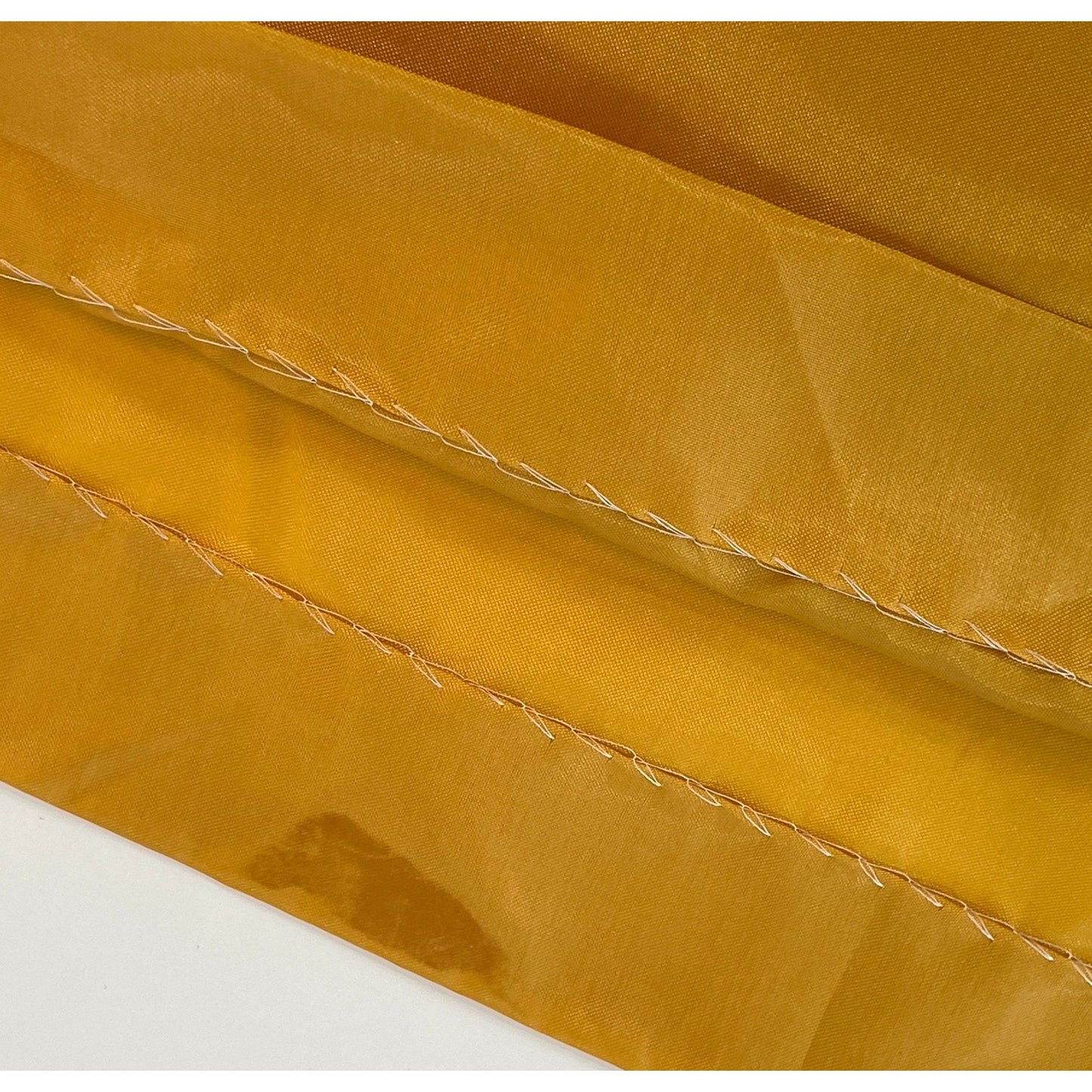 Vintage 60s pleated curtain, golden yellow, sheer