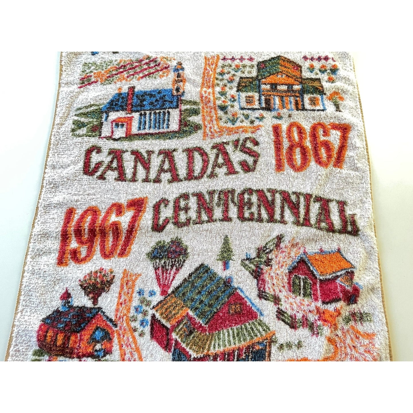 Vintage 60s Canada Centennial bath towel