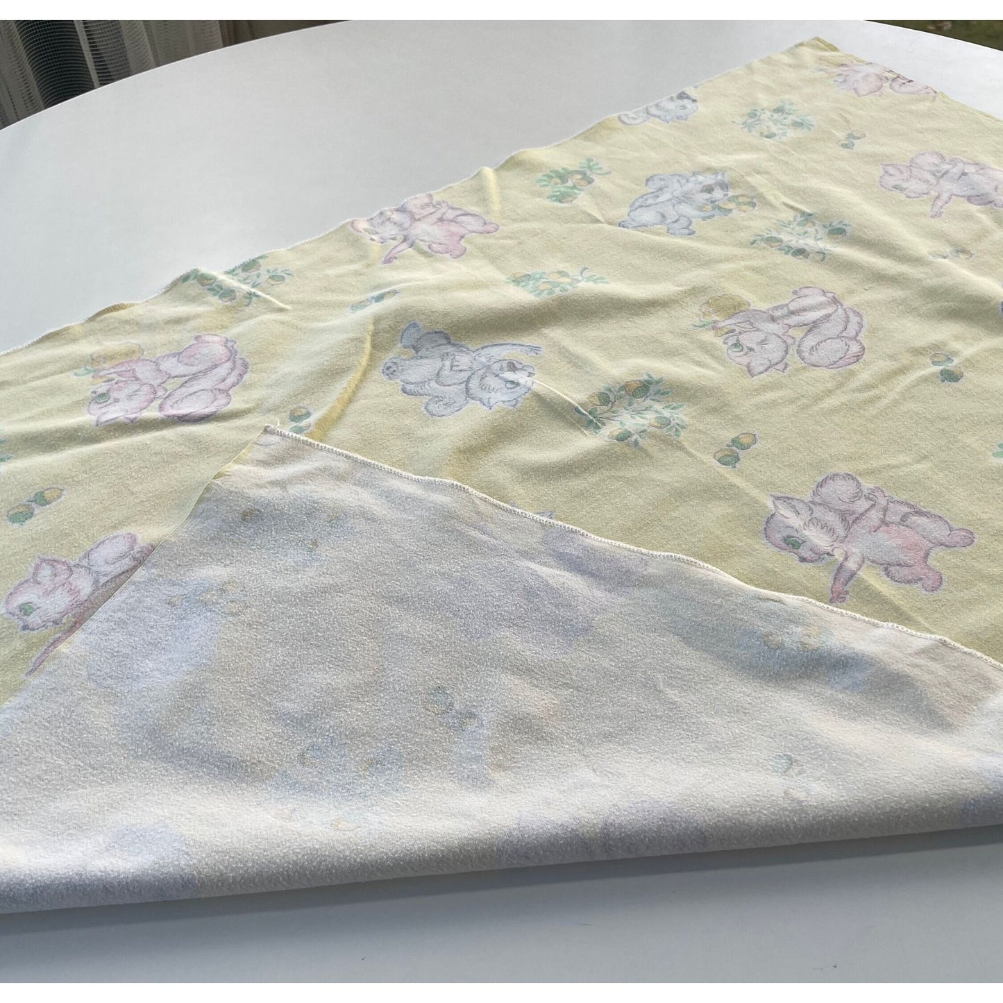 Vintage 70s flannel baby blanket