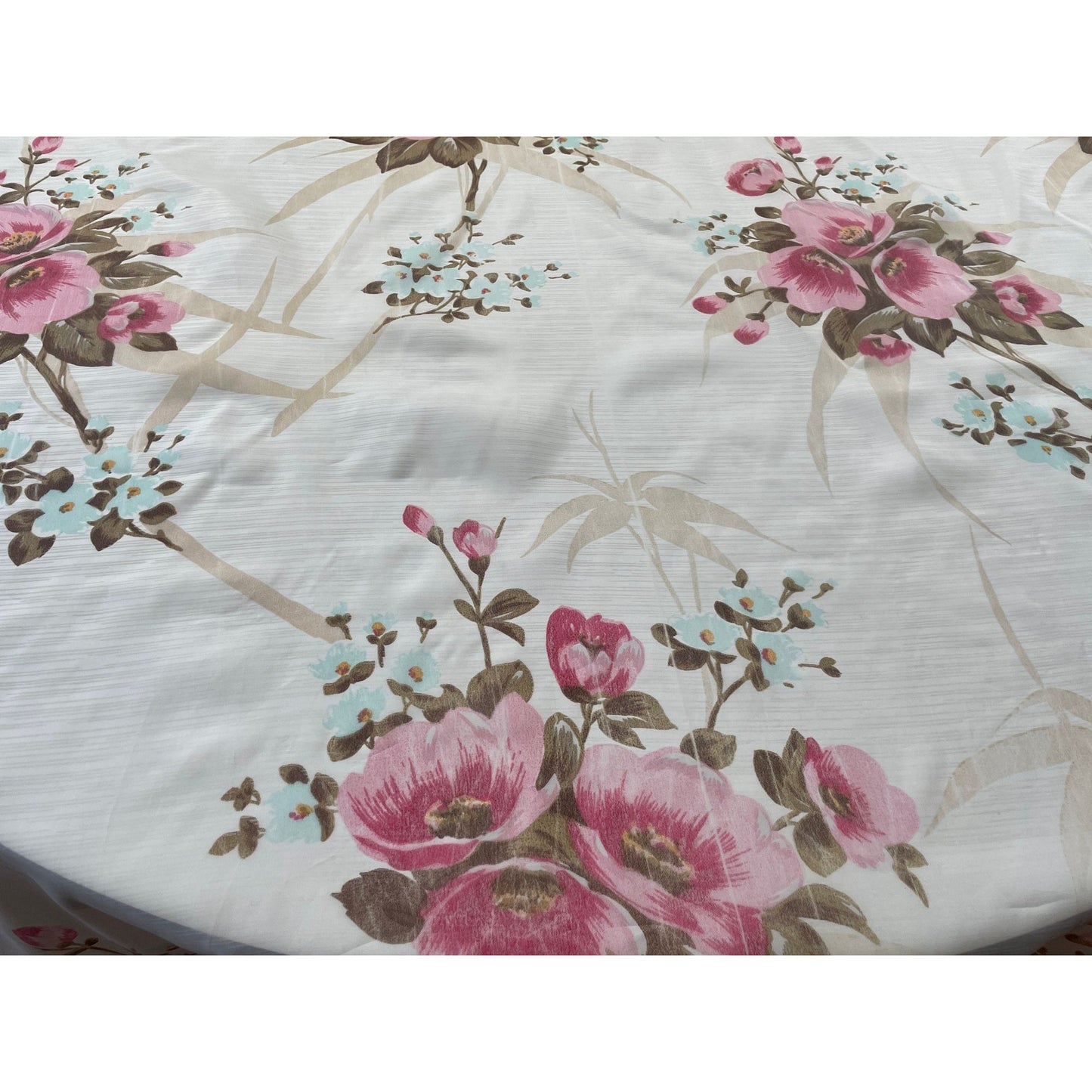 Vintage 60s sheer floral pink curtain