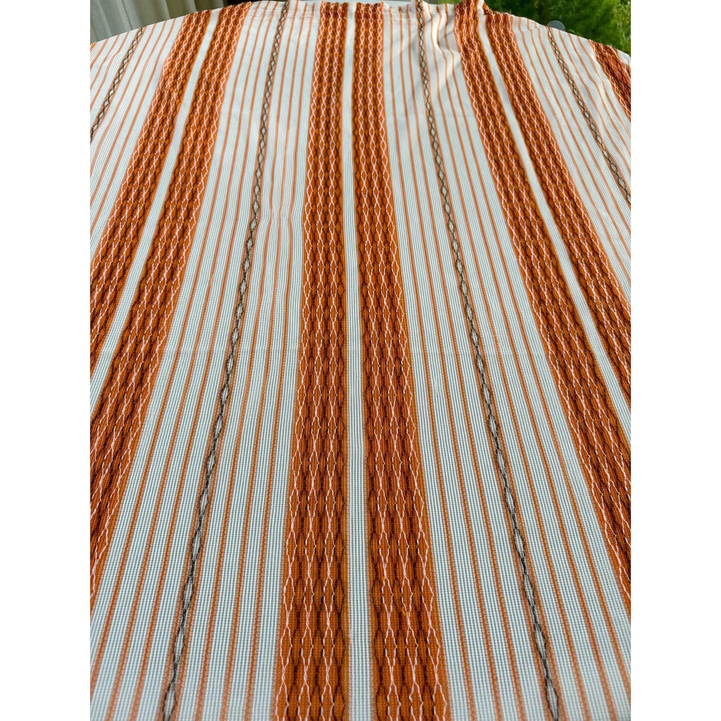 Vintage 70s curtain, orange brown, woven panel