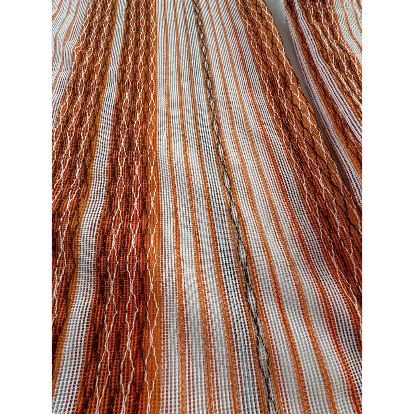 Vintage 70s curtain, orange brown, woven panel