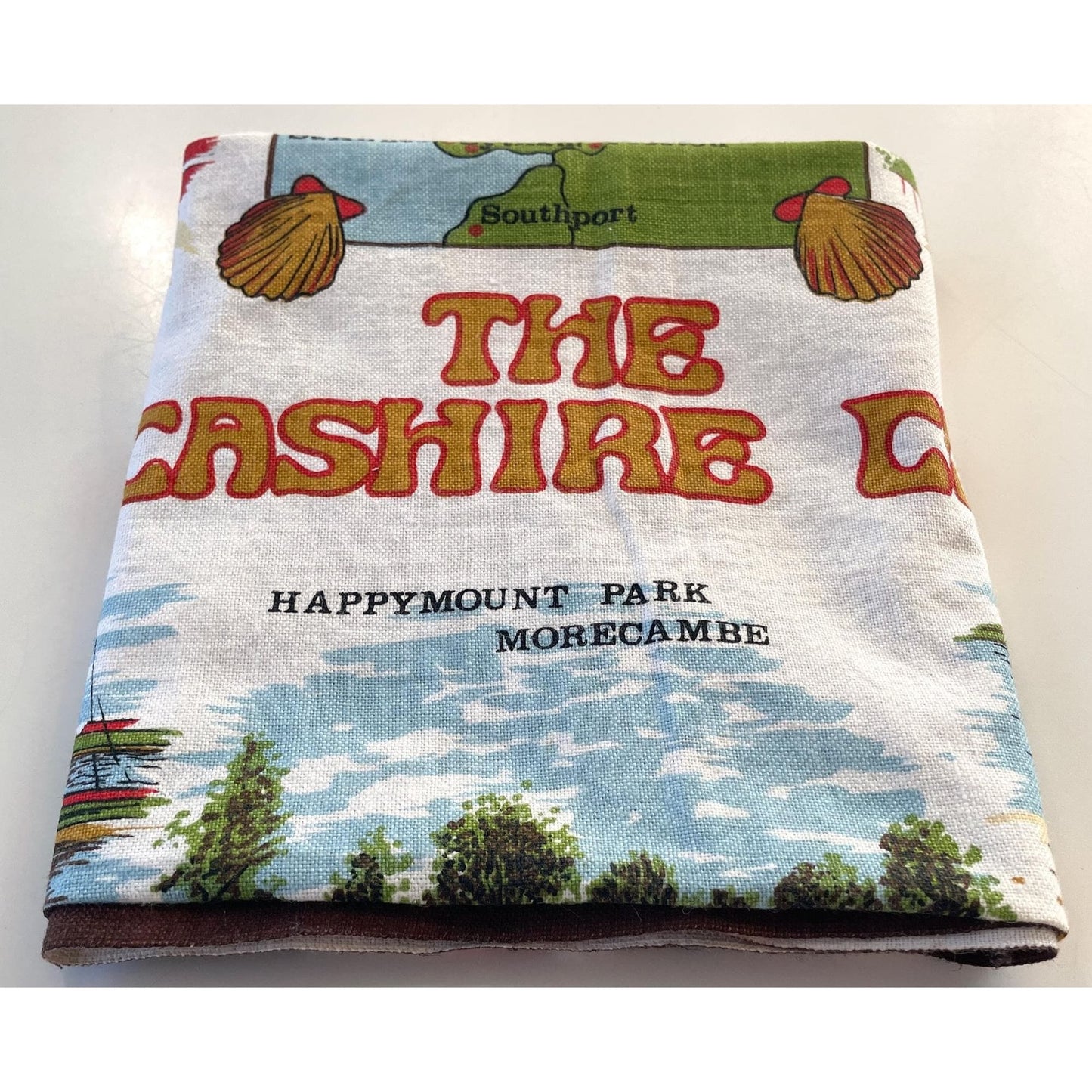 Vintage Lancashire Coast tea towel, Vista 100% cotton