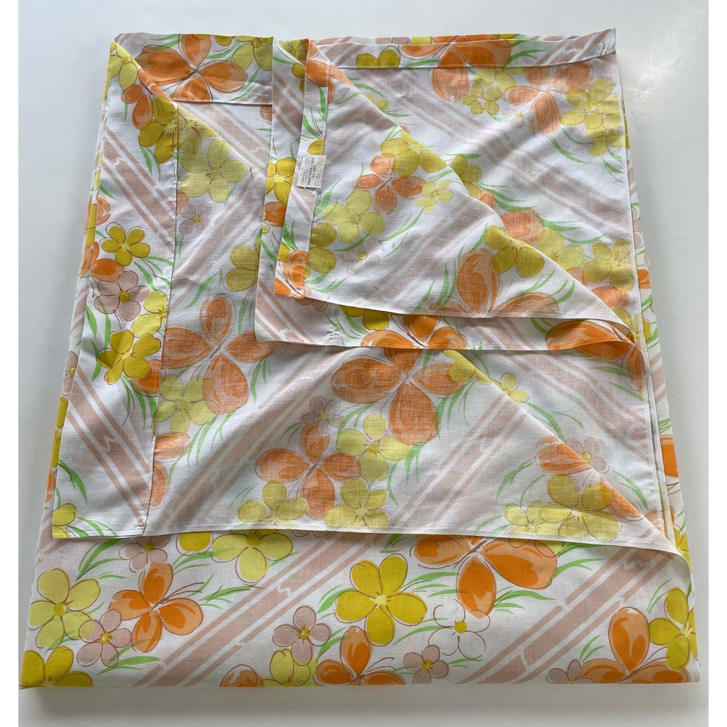 Vintage 70s flat sheet, full/double size, Wabasso