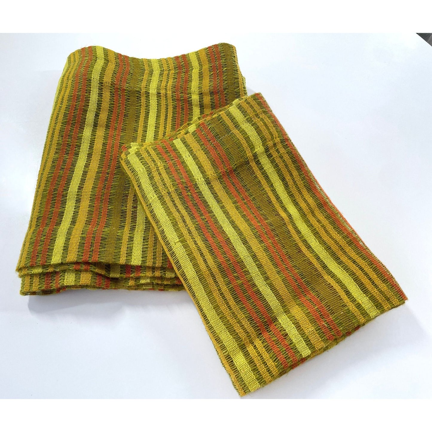 Vintage 60s valance, yellow orange stripes