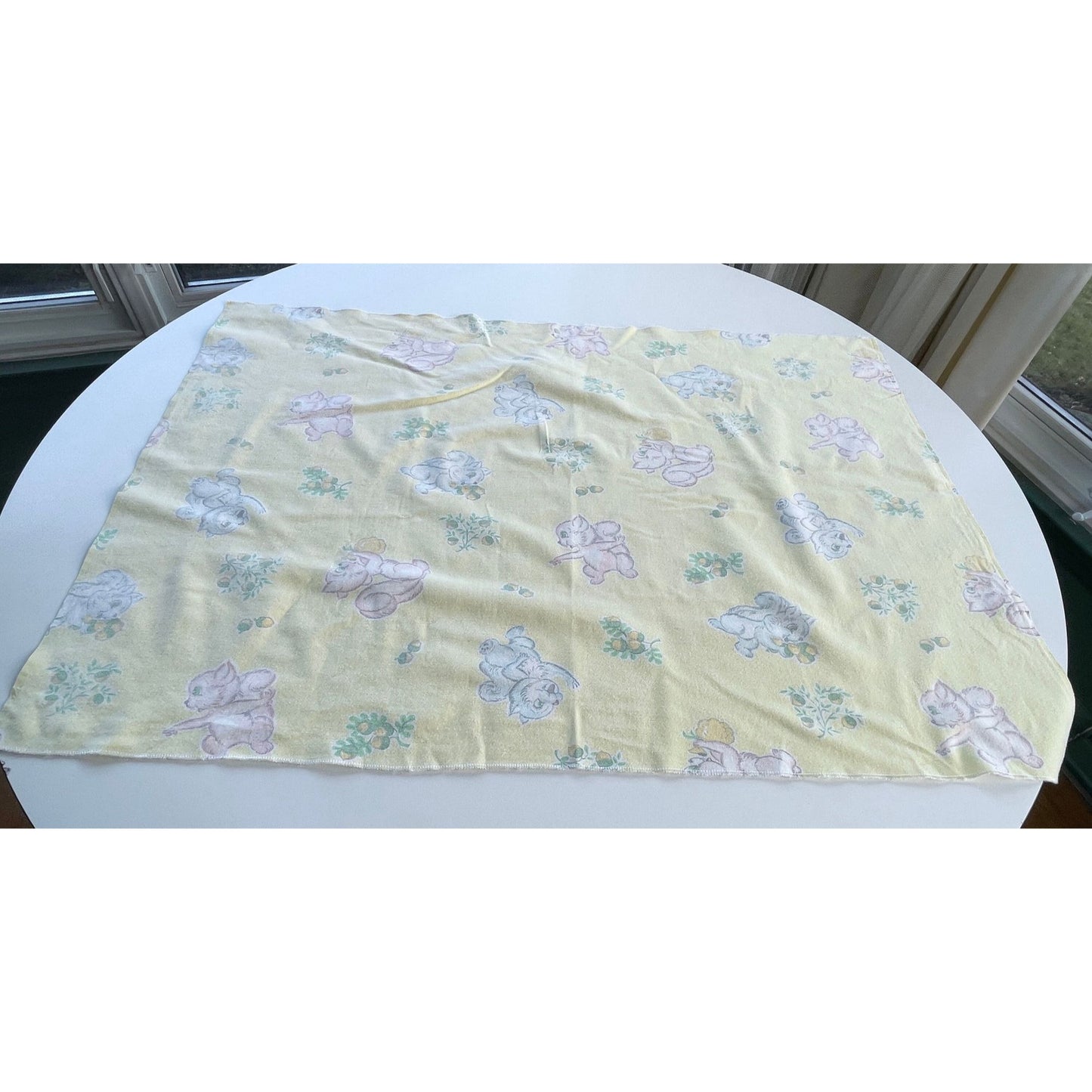 Vintage 70s flannel baby blanket