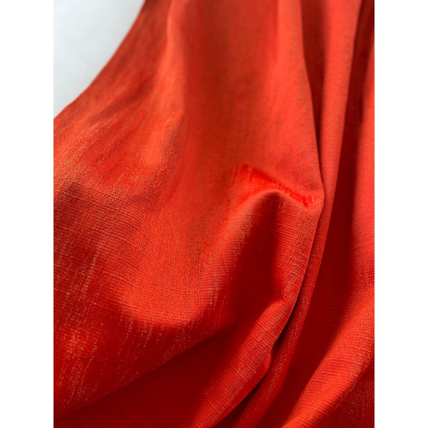 Vintage 60s orange pleated drape
