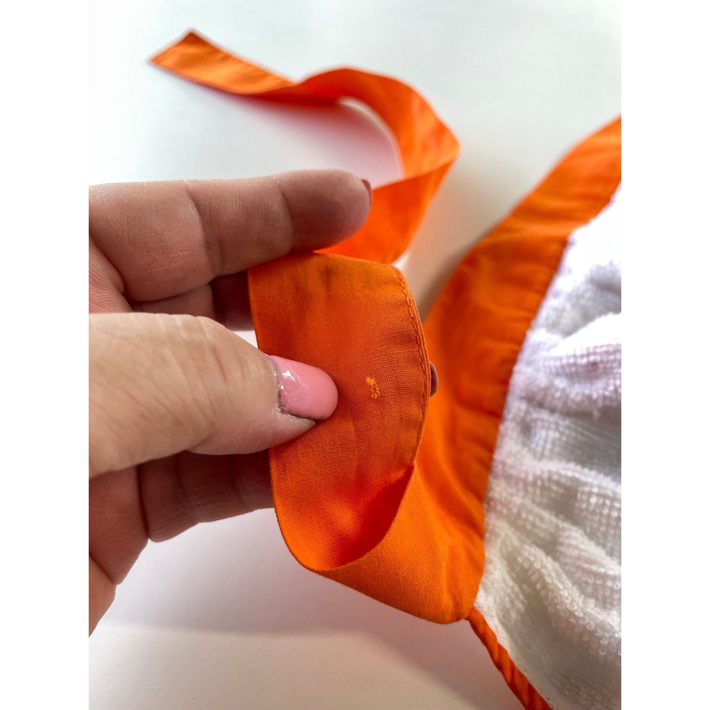 Vintage 70s half apron, terrycloth