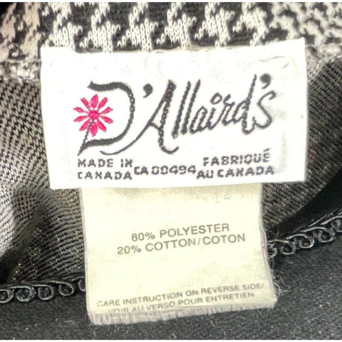 Vintage 80s blazer/ jacket, black and white houndstooth, D'Allaird's