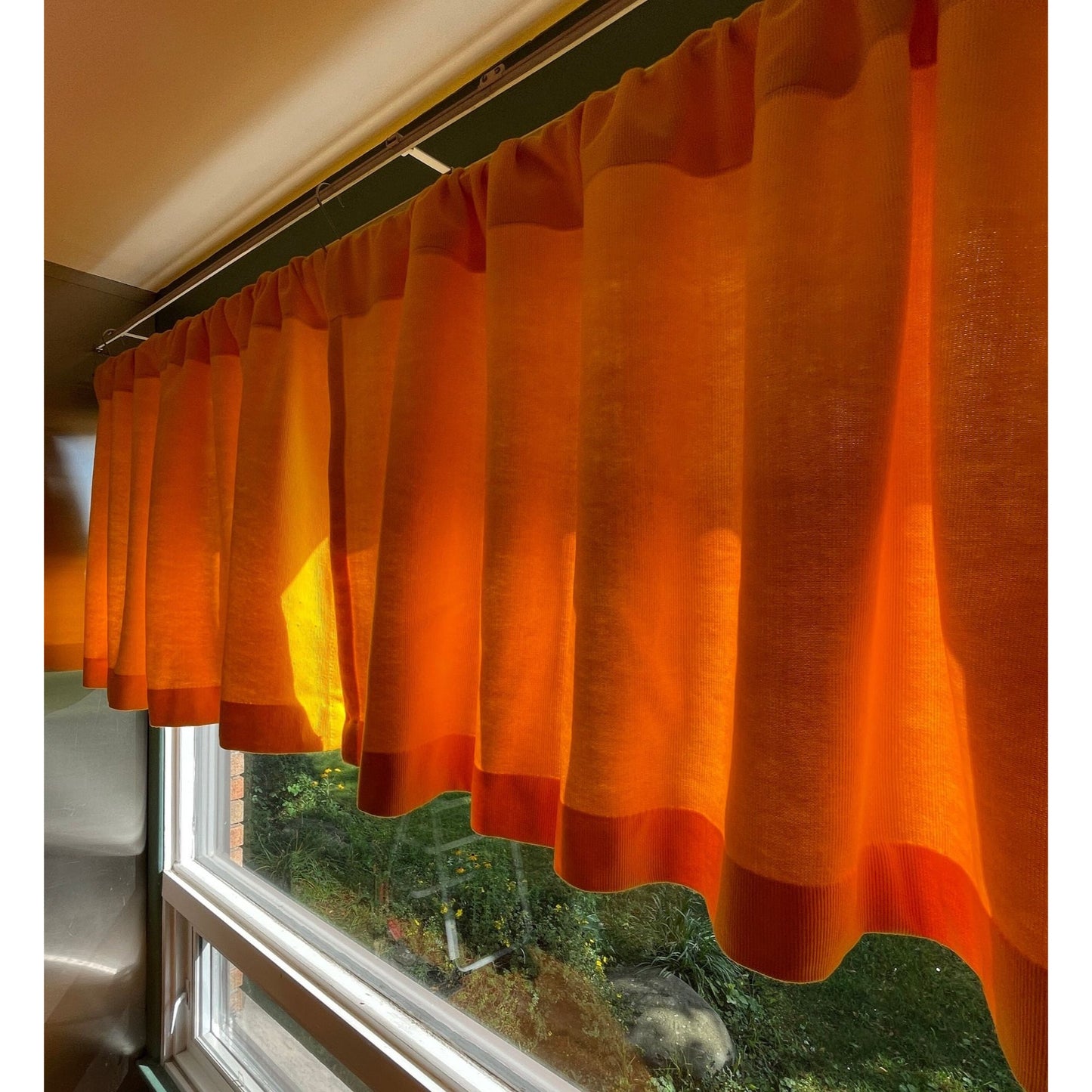 Vintage 70s curtain, yellow thick panel, Sears