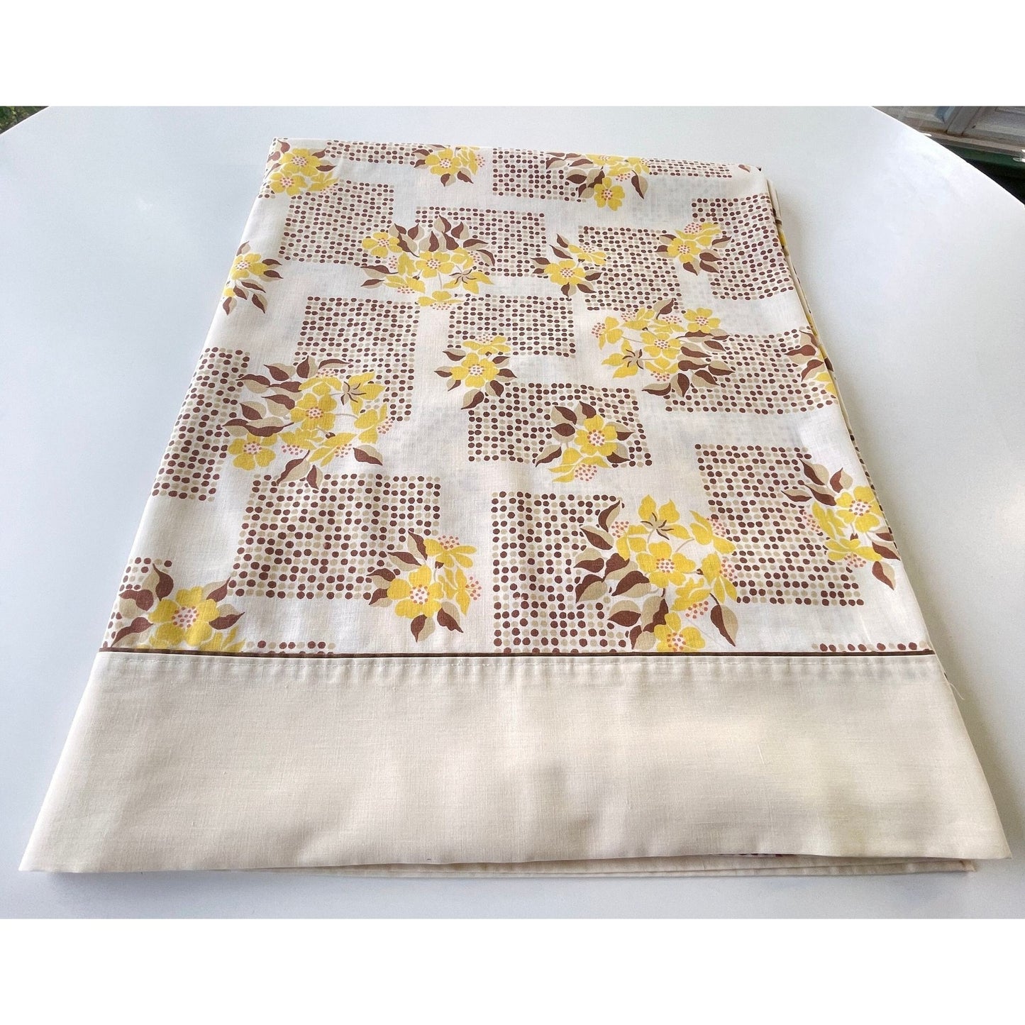 Vintage 70s flat sheet, double/queen size, Wabasso