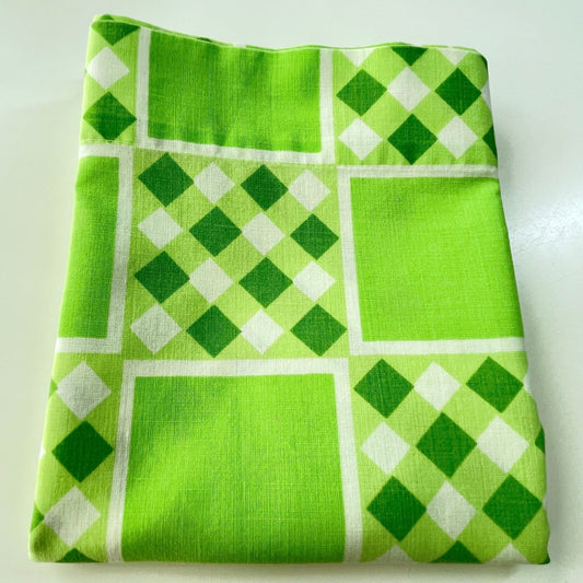 Vintage 70s green pillowcase,  TruPrest