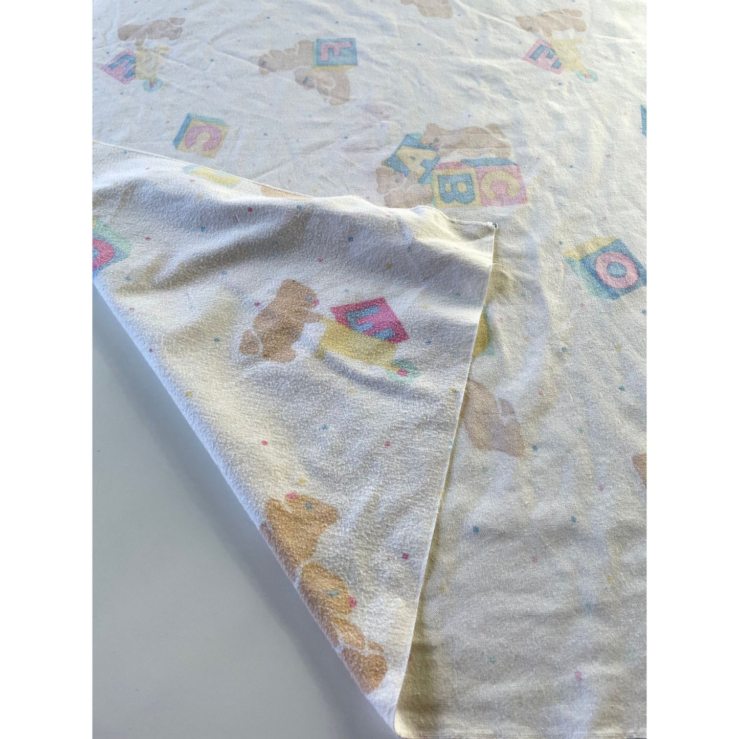 Vintage 70s flannel baby blanket