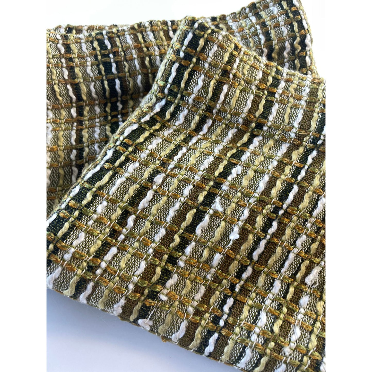 Vintage 70s curtain, olive and forest green valance