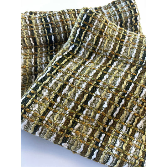 Vintage 70s curtain, olive and forest green valance
