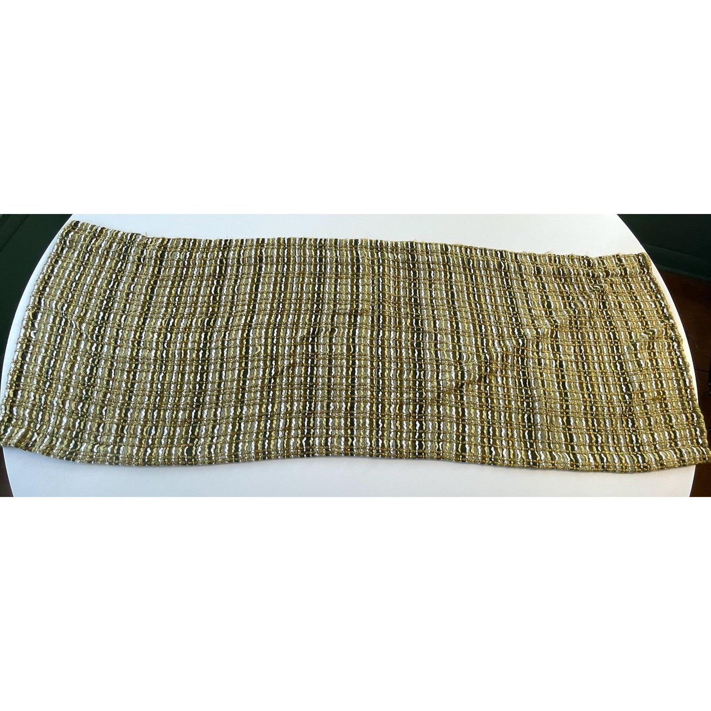 Vintage 70s curtain, olive and forest green valance