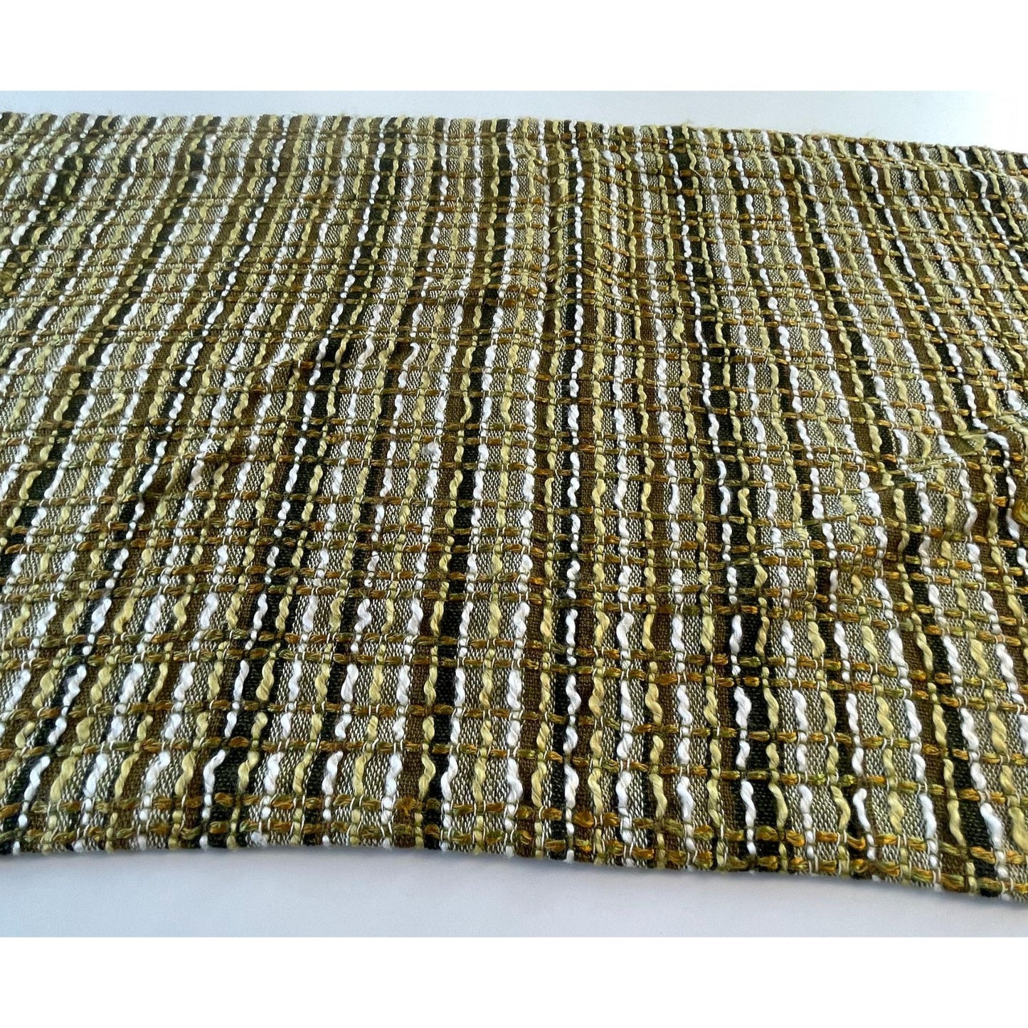 Vintage 70s curtain, olive and forest green valance