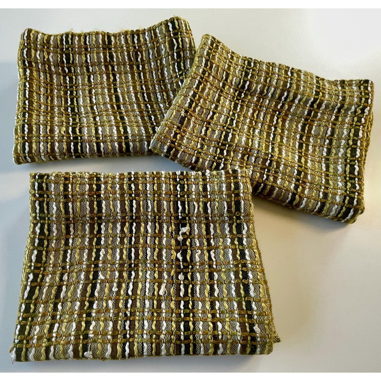 Vintage 70s curtain, olive and forest green valance