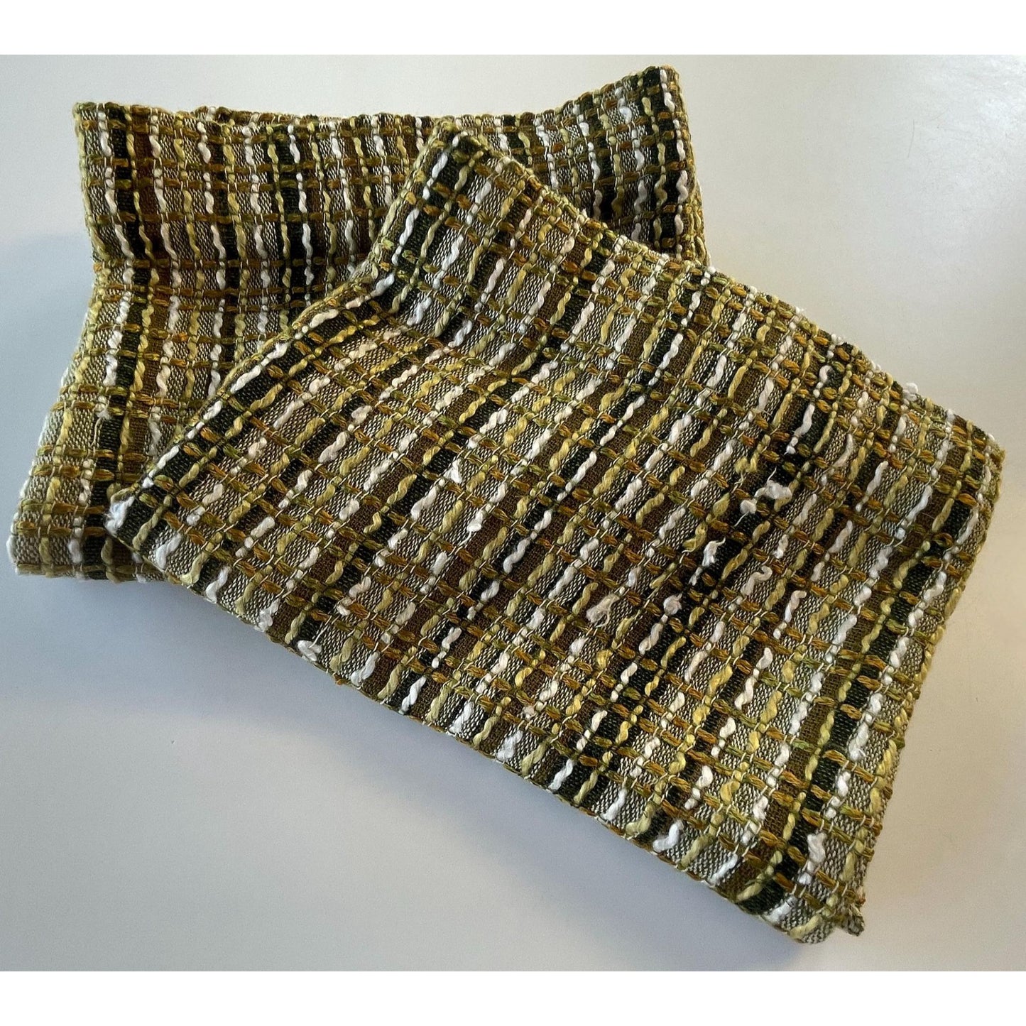 Vintage 70s curtain, olive and forest green valance