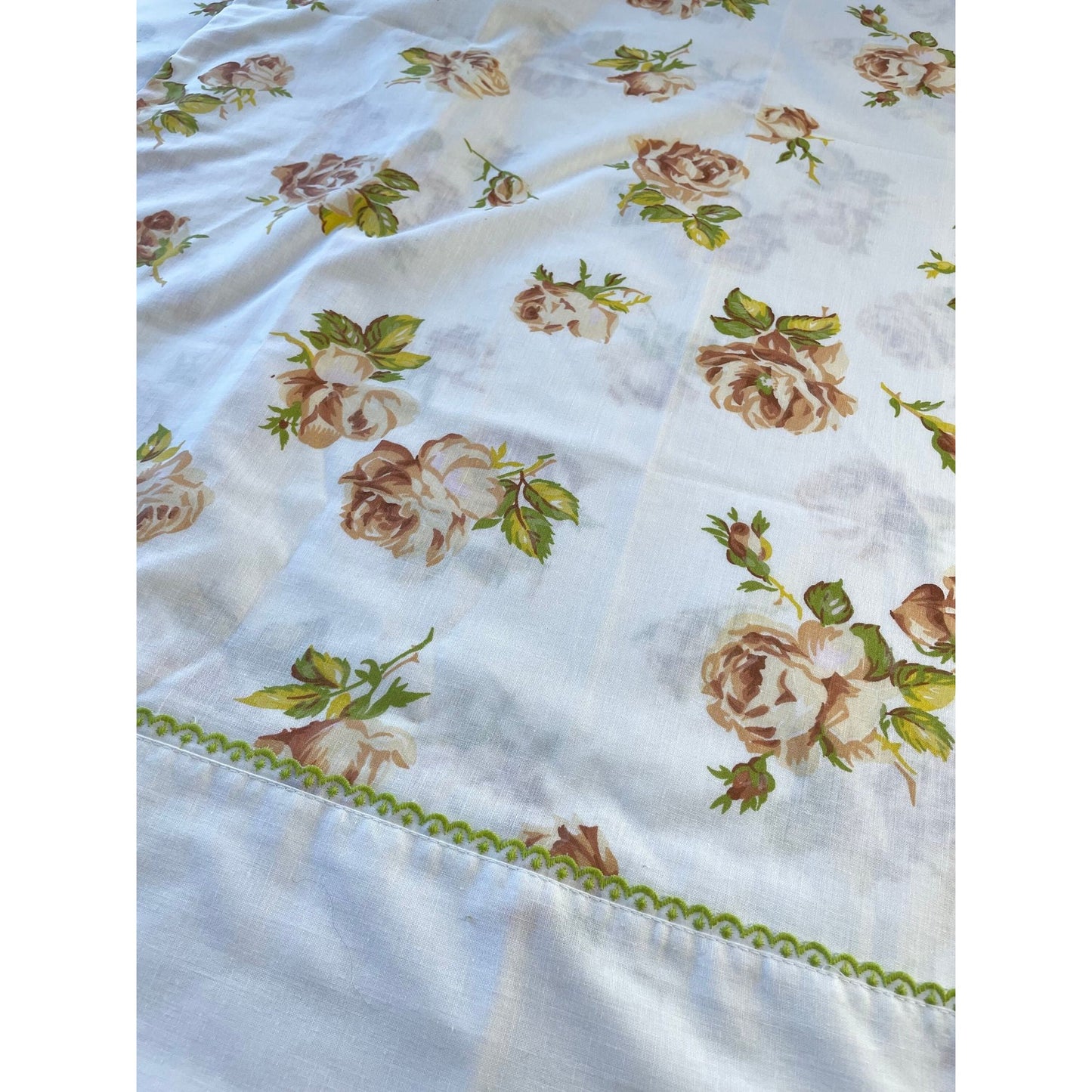 Vintage 70s pillowcases set, yellow orange floral, TruPrest