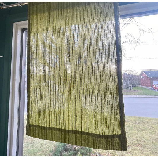 Vintage 70s net avocado green curtain