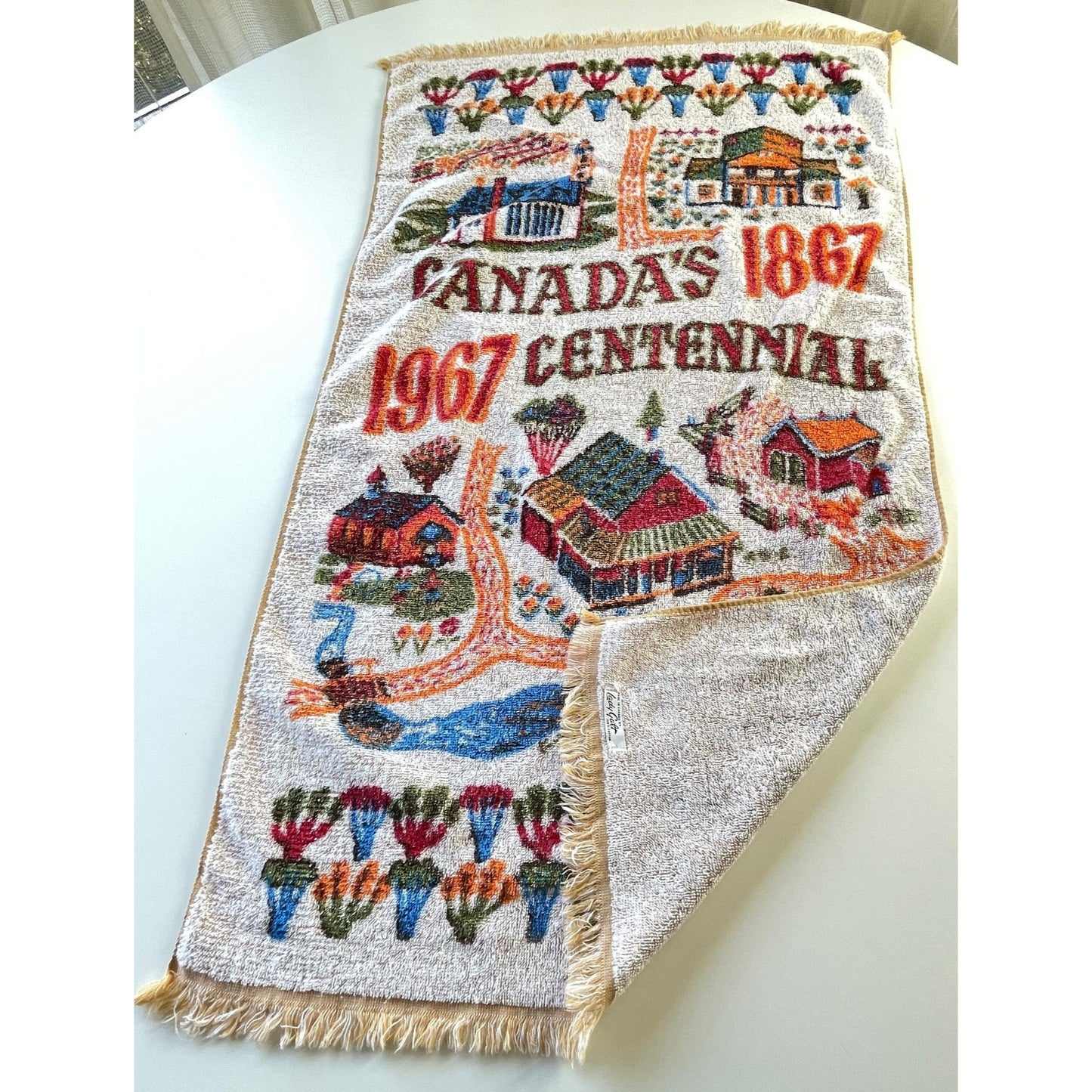 Vintage 60s Canada Centennial bath towel