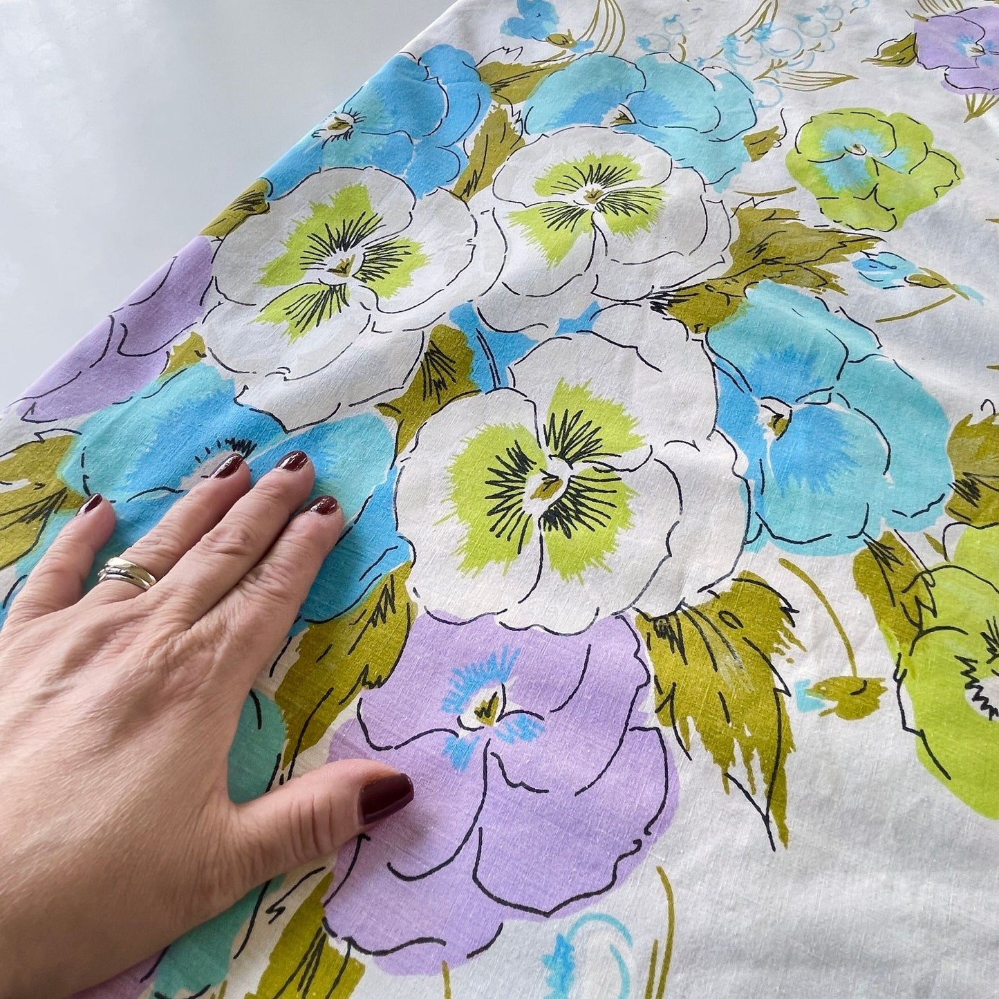 Vintage 70s double size flat sheet, Varitex