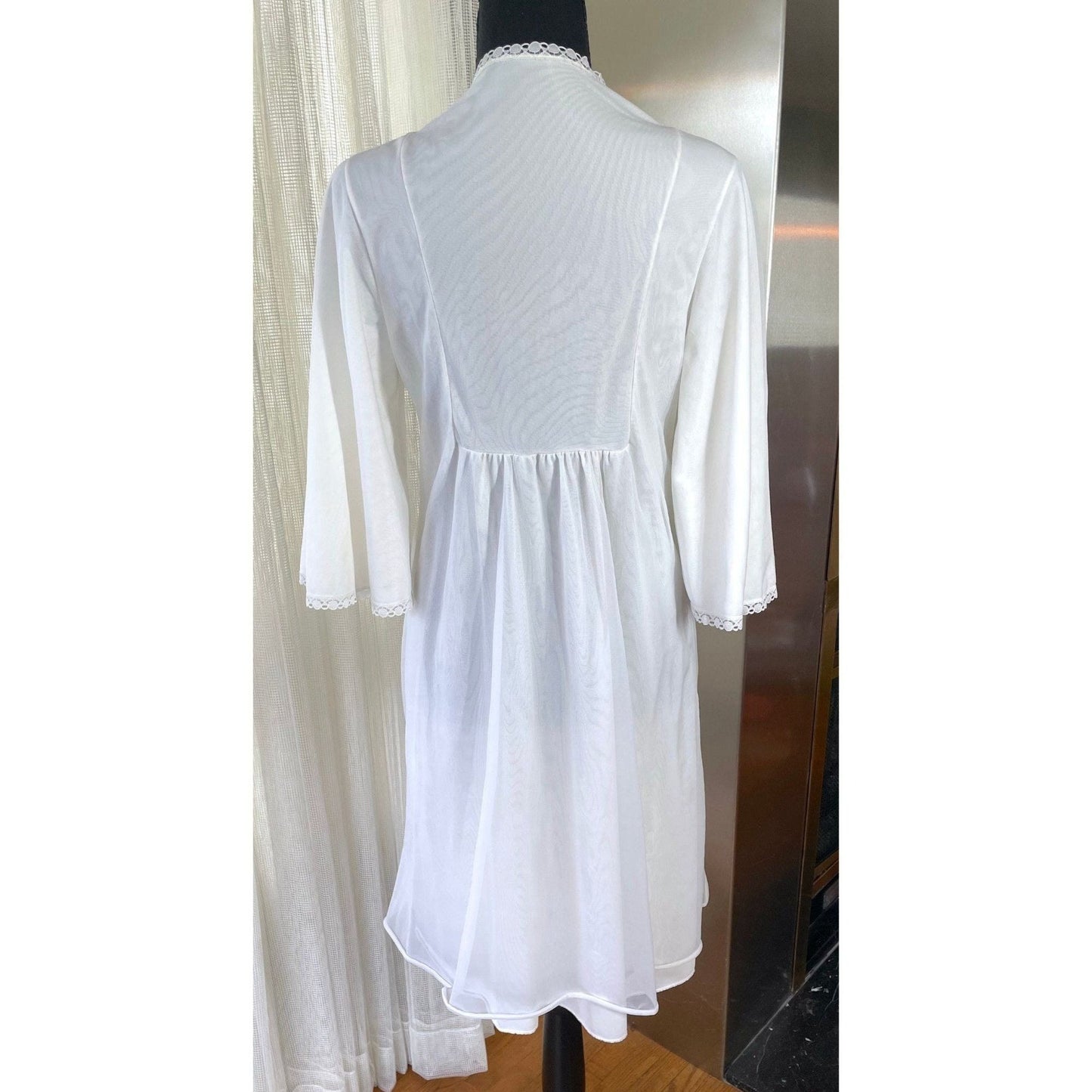 Vintage 80s nightgown, white and pink, FrenchMaid