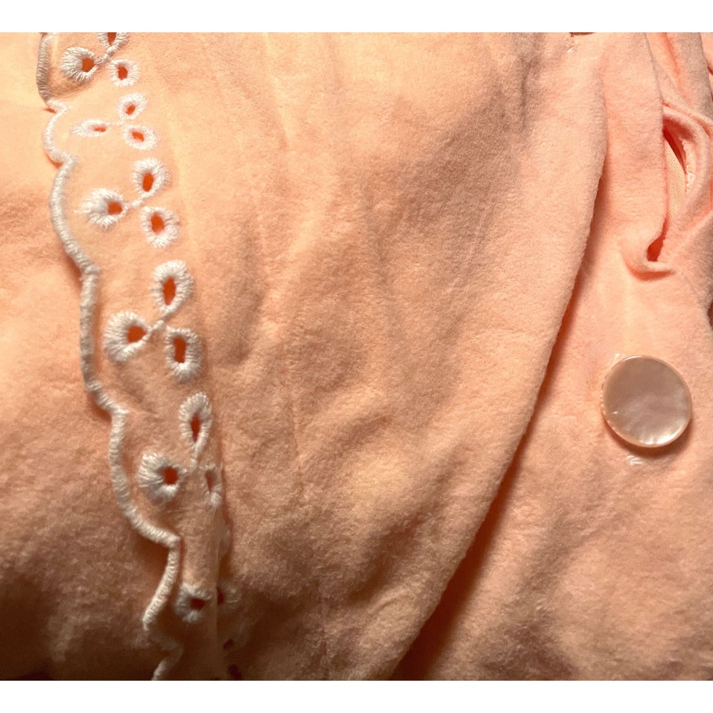 Vintage 80s robe, peach flannel, Hamilton Lingerie