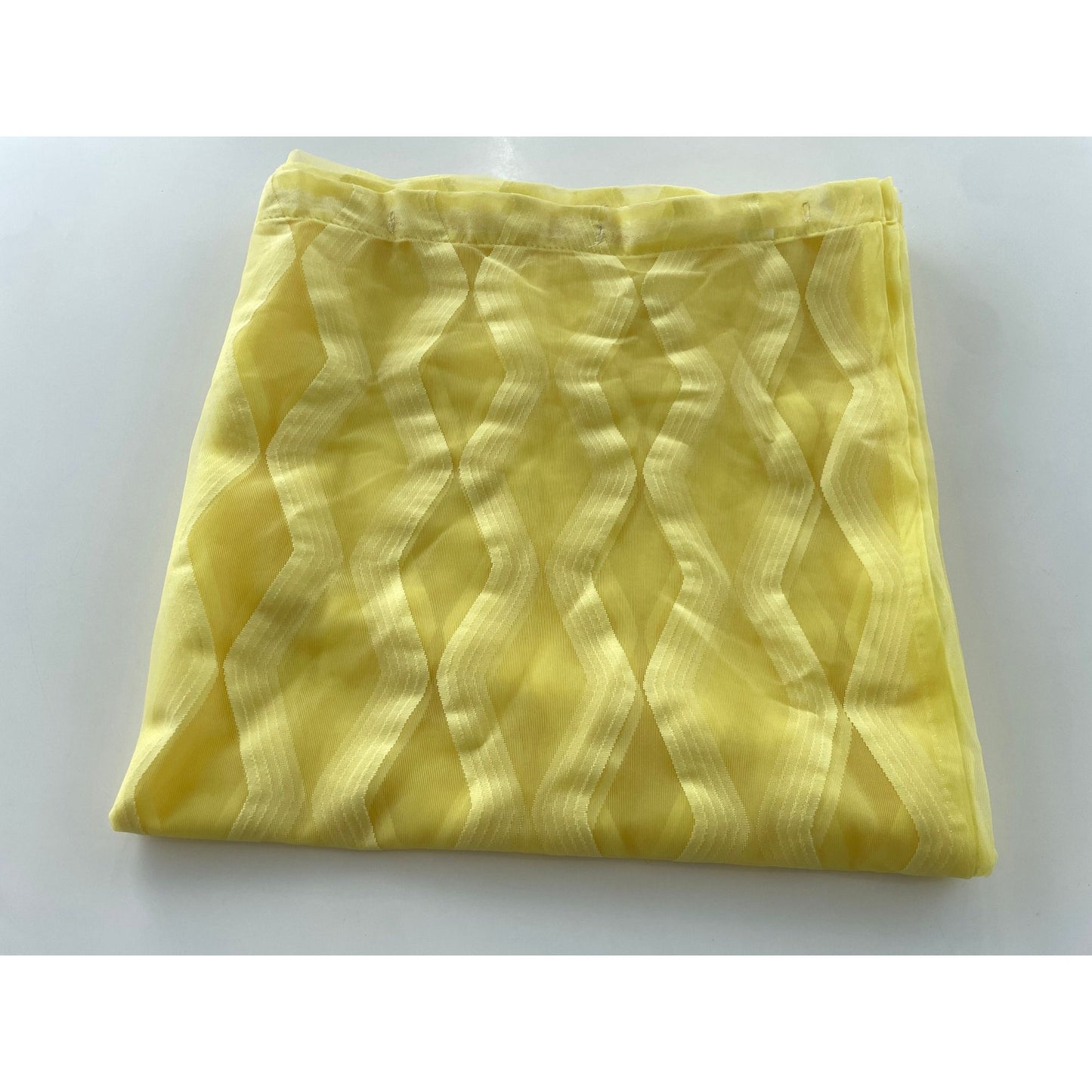 Vintage 70s yellow geometric shower curtain