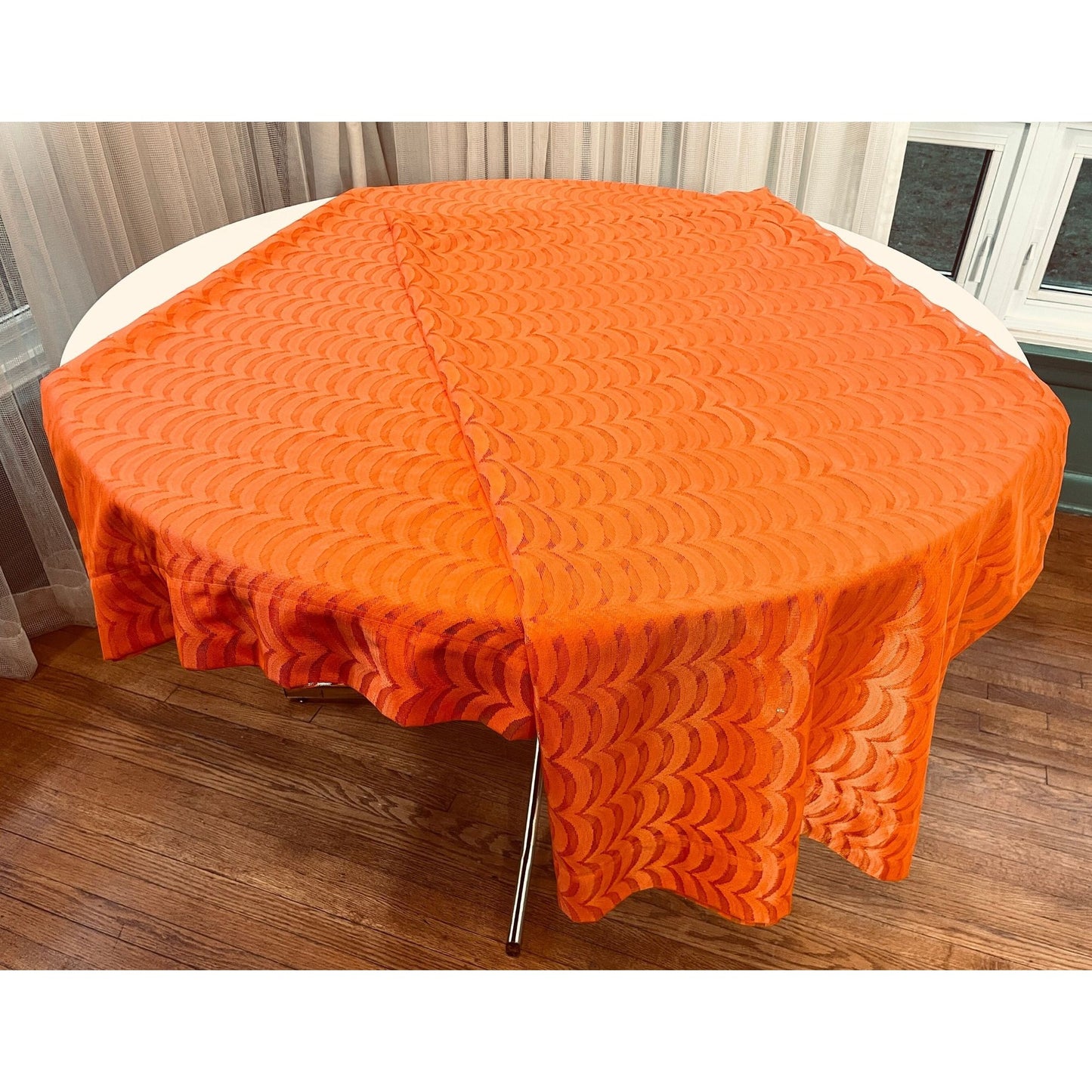 Vintage 70s orange woven mesh panel