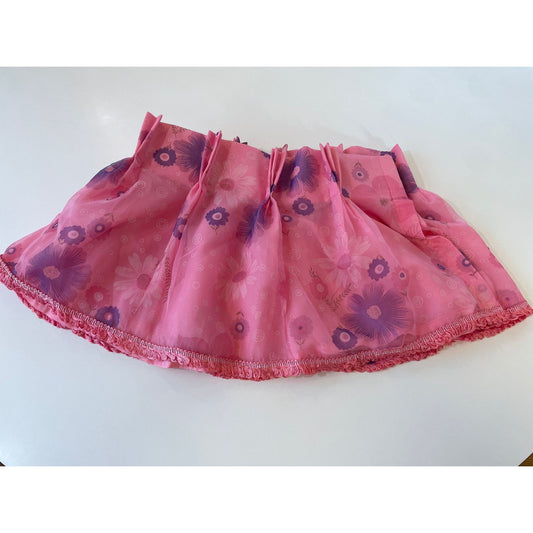 Vintage 70s pleated valance, pink and purple floral