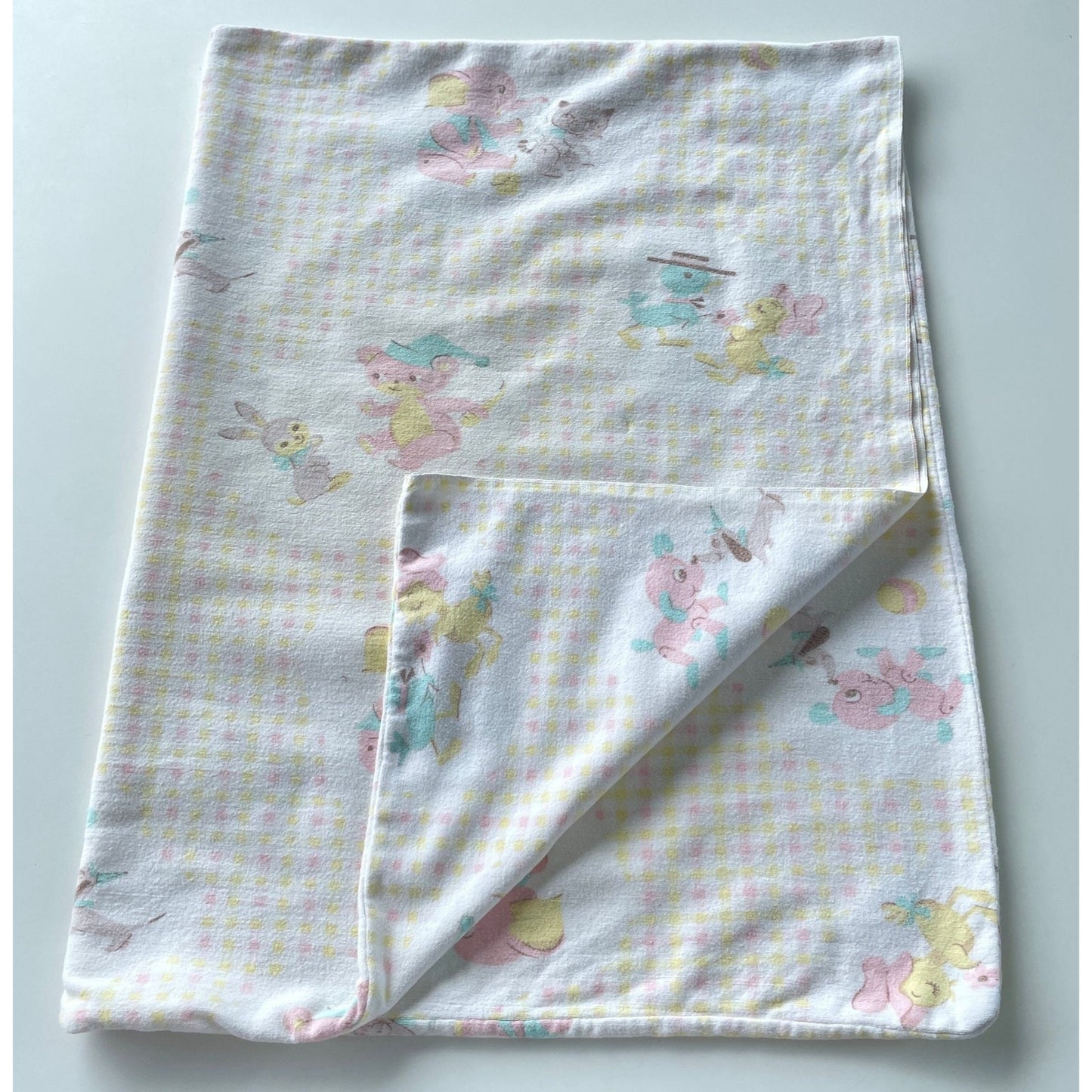Vintage 60s flannel blankie pillowcase