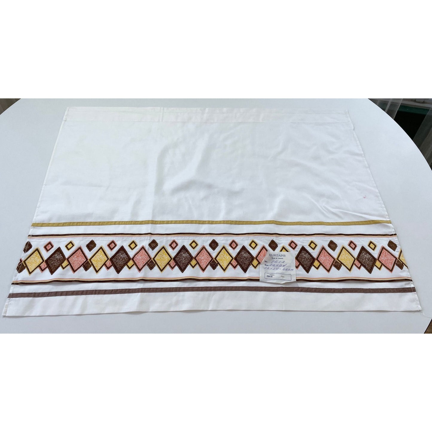 Vintage 60s short curtain, flocked fabric