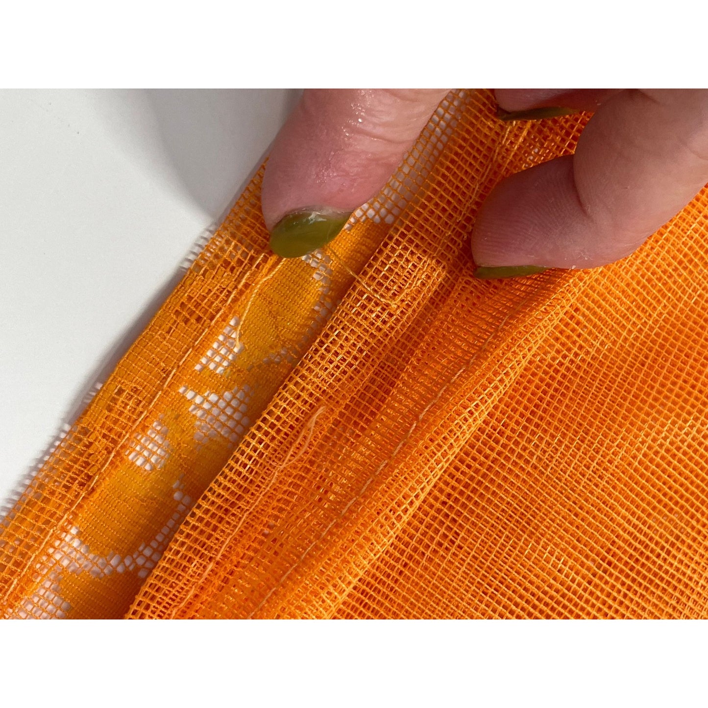 Vintage 70s orange mesh curtain