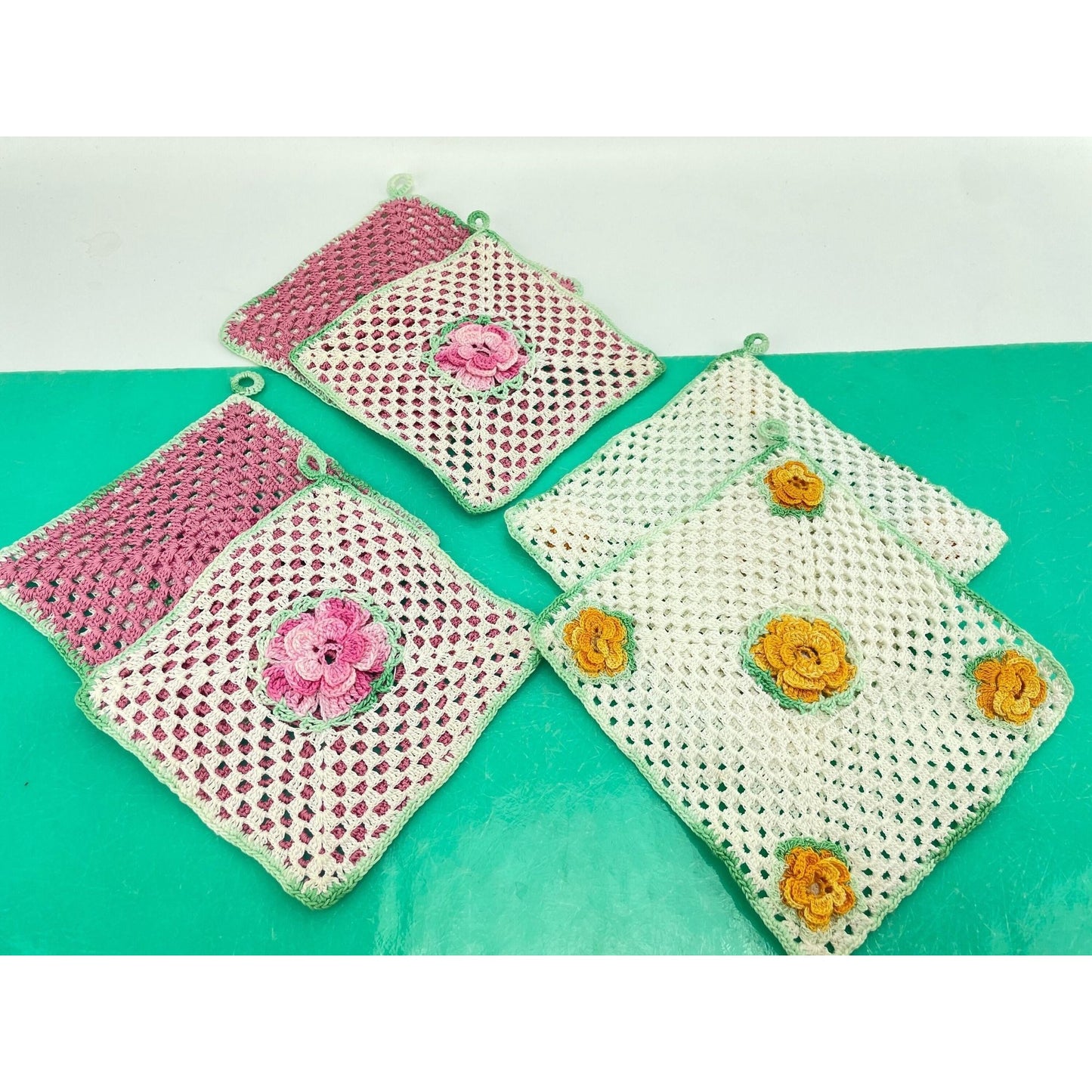 Vintage 60s crochet potholders